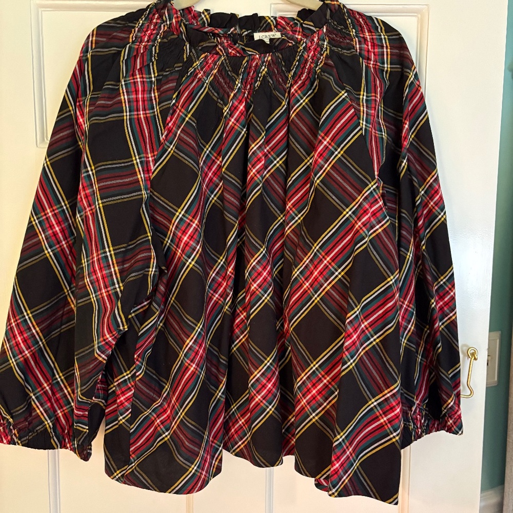 J Crew Tartan Blouse
